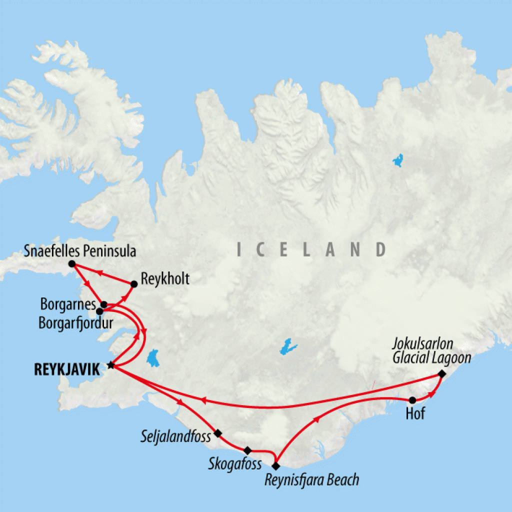 Iceland Winter Express - 4 Days map
