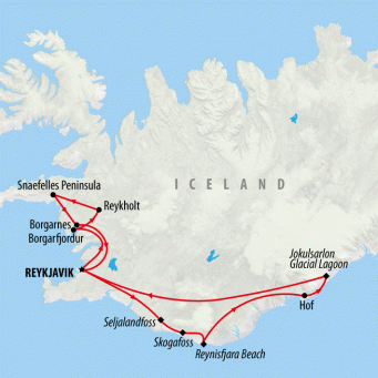 Iceland Winter Express - 4 Days map
