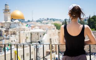 Woman looking over Jerusalem Old City - Israel Tours - On The Go Tours