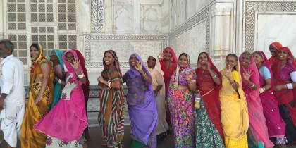 Women in Saris at the Taj