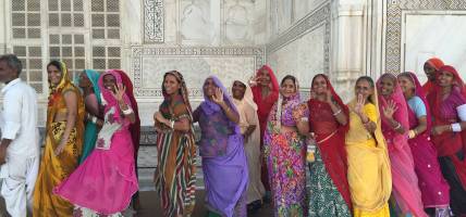 Women in Saris at the Taj