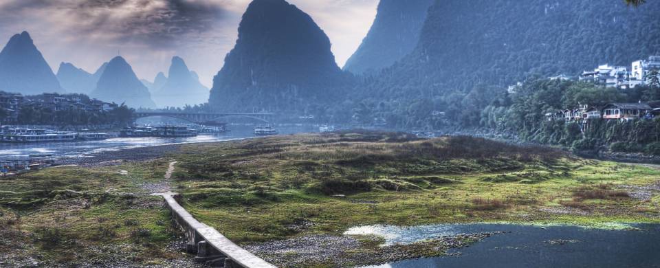 Beautiful mountainous scenery in Yangshuo