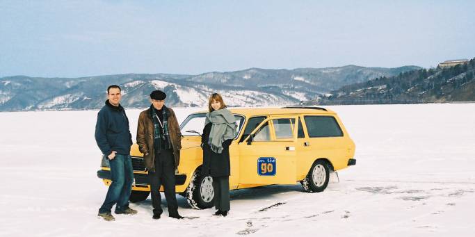 Driving on frozen Lake Baikal | Trans-siberian Railway | Russia