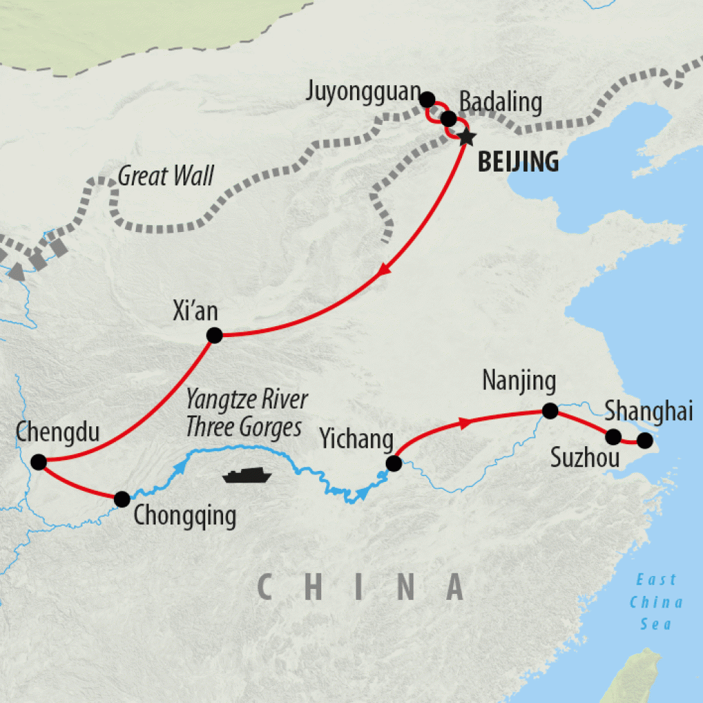 Yin and Yangtze - 16 days map