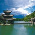 Beautiful waterfall and scenery in Lijiang