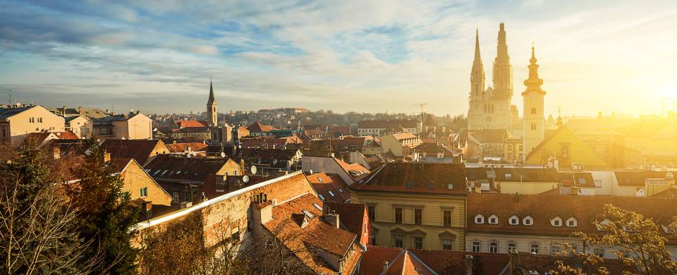 Sun shining through the cathedral in Zagreb