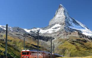 Zermatt train and Matterhorm -switzerland