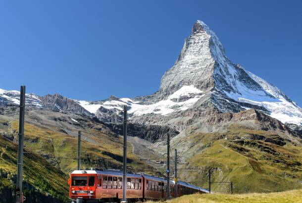 Zermatt train and Matterhorm -switzerland