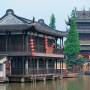 The traditional timber buildings of Zhujiajiao water town near Shanghai
