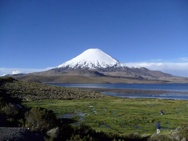 Picturesque valley and mountain in Putre