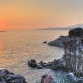 View of Jeju Island, stretching out in to the water