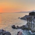 View of Jeju Island, stretching out in to the water