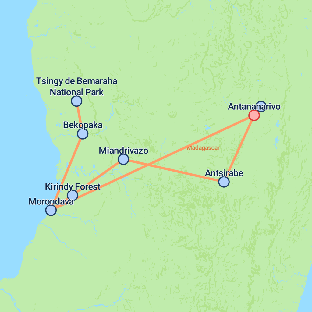 Magical Madagascar - 10 days map