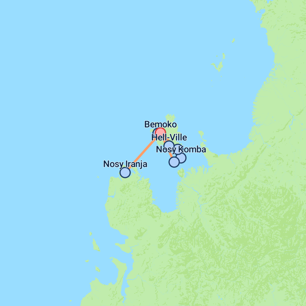 Wild Nosy Be & Beach - 8 days map