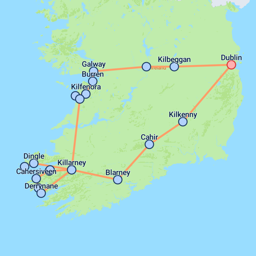 South West Ireland Uncovered (Hotel) - 5 days Map