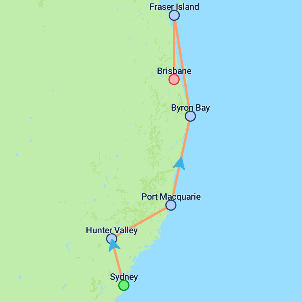 Sydney to Brisbane Group Tour in 8 days On The Go Tours