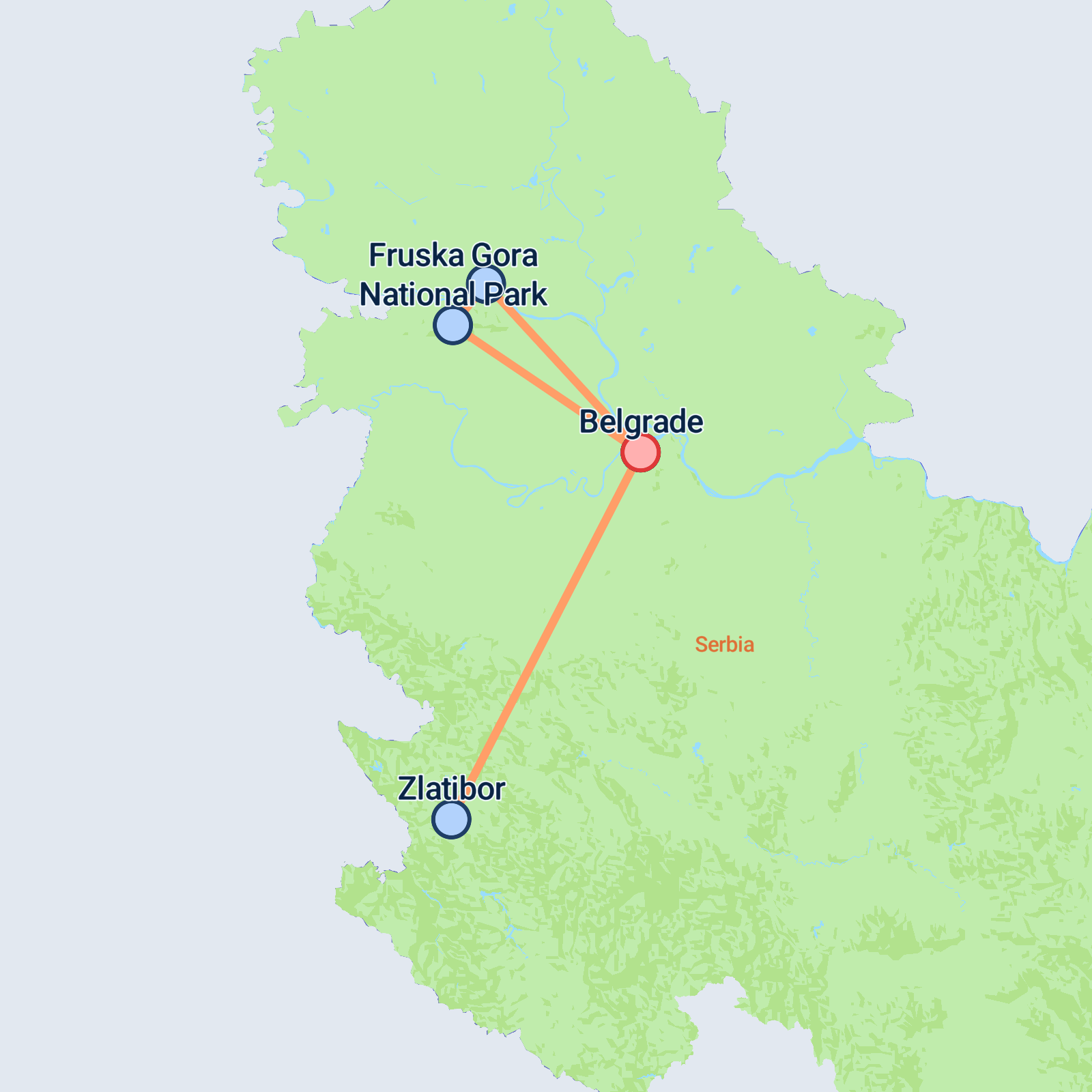 Map of Serbia Uncovered Superior - 7 days