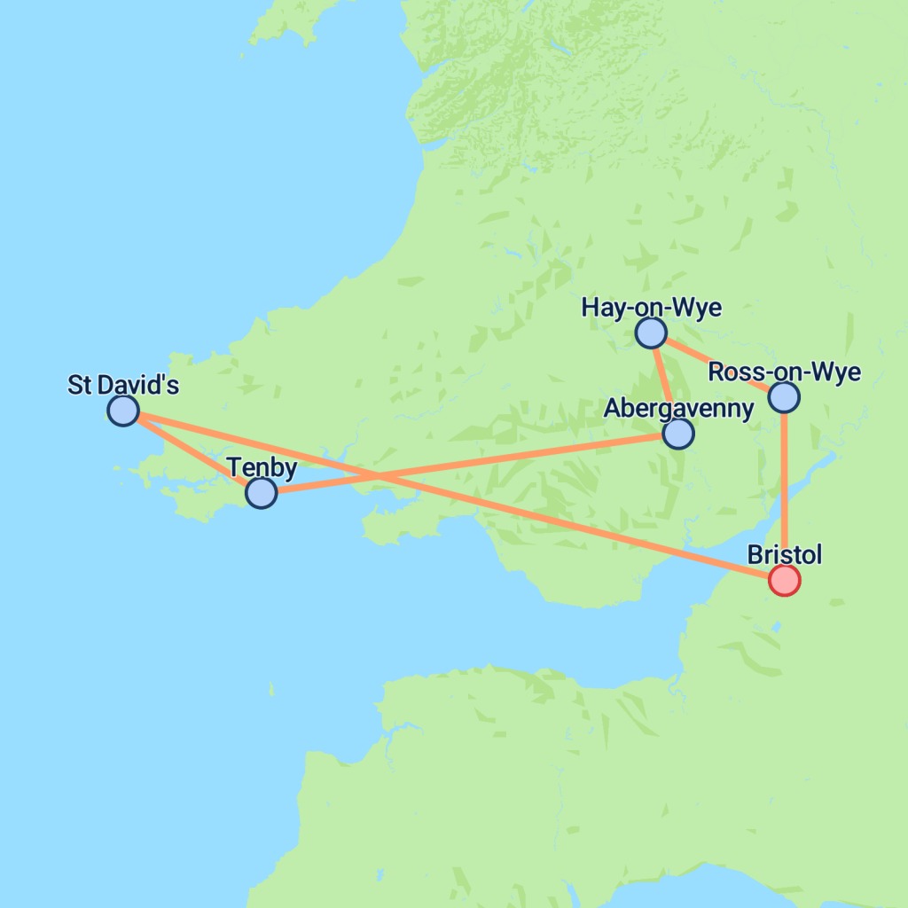 Scenic South Wales (Hotel) - 3 days Map