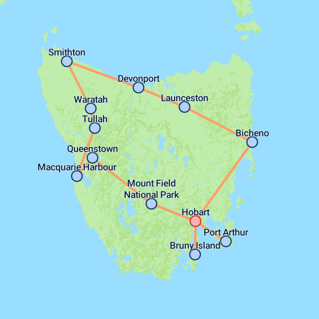 Best of Tasmania - 10 days Map