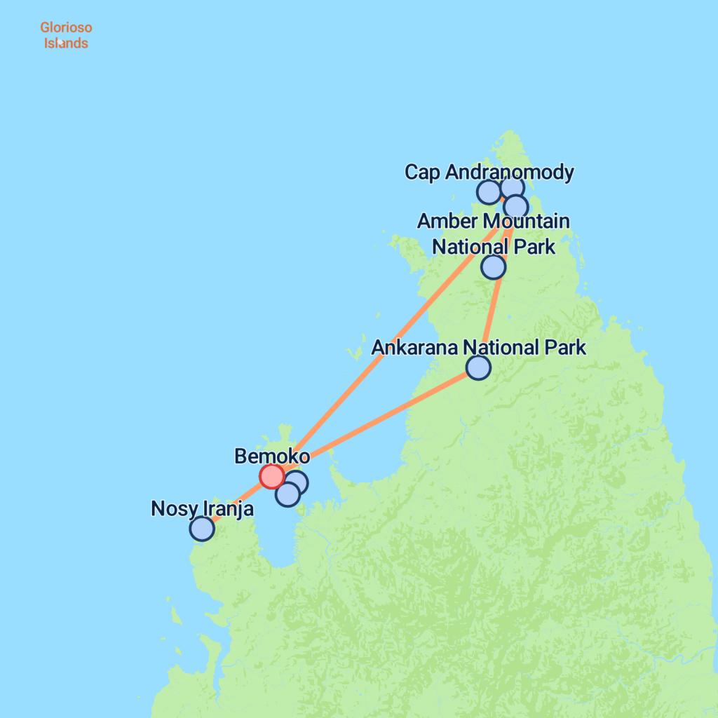 Nosy Be & North Madagascar - 11 days map
