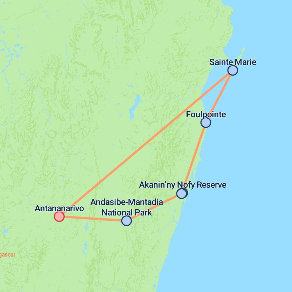 Best of East Madagascar - 11 days map