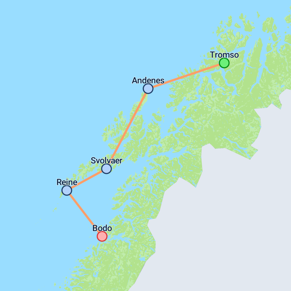 Arctic Norway Discovery - 8 days map