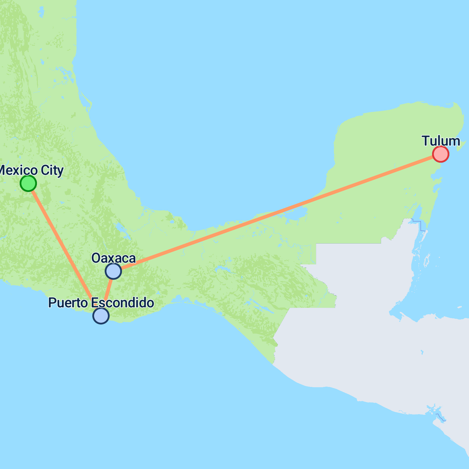 Map of Essential Mexico Adventure - 10 days