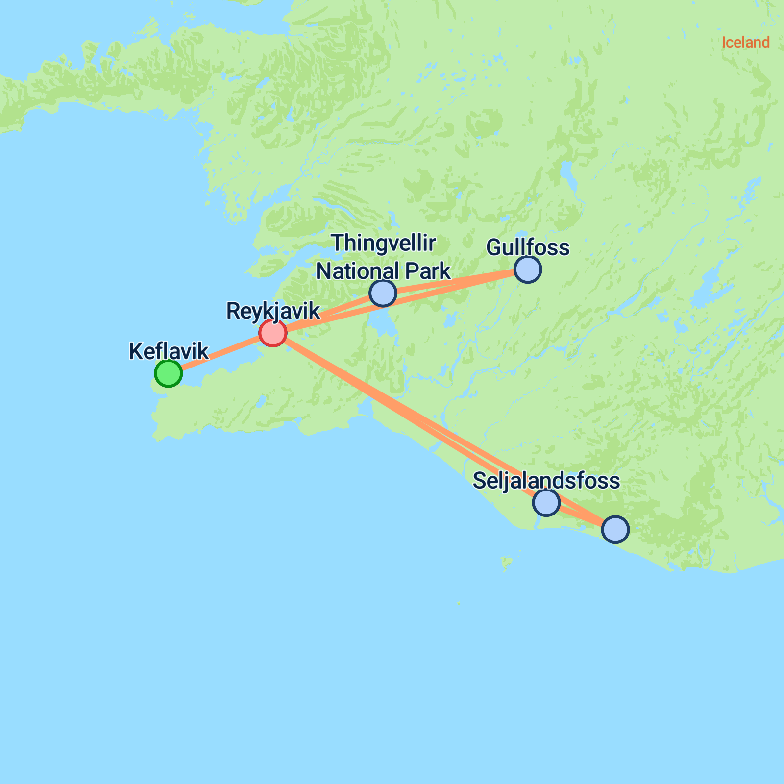 Map of Iceland Winter Getaway - 5 days