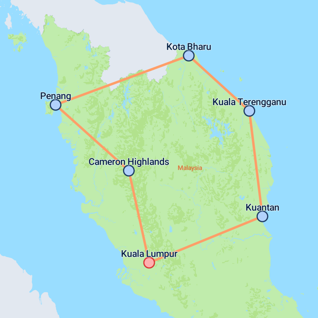 Best of Malaysia - 7 days map