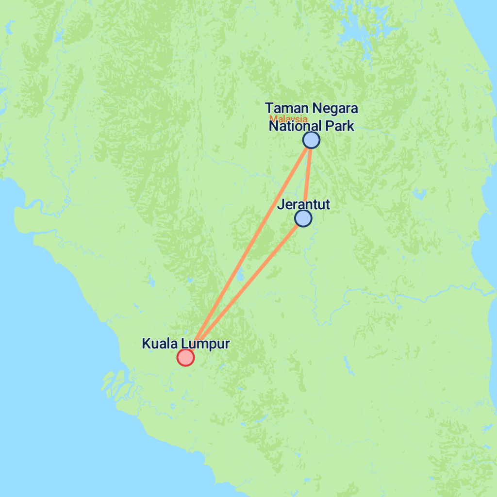 Wild Taman Negara Express - 3 days map