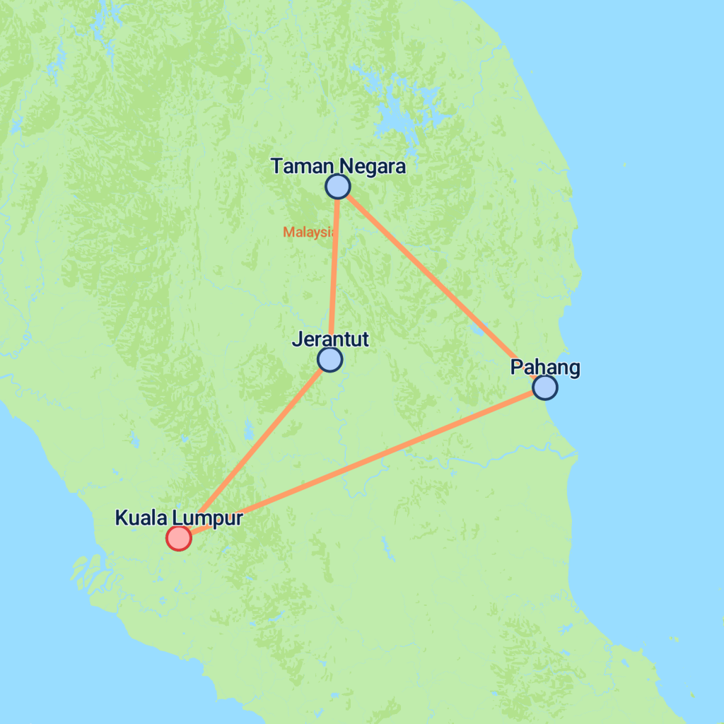 Wild Taman Negara Discovery - 4 days map