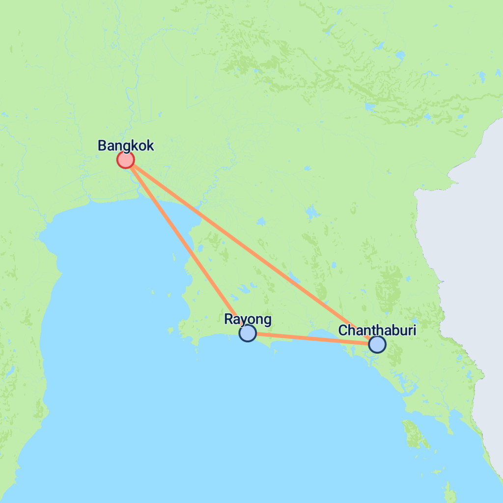 Bangkok & Chanthaburi - 6 days map