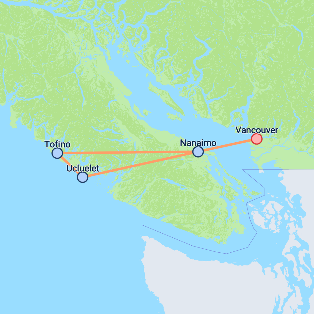 Tofino Beach Camping Adventure - 3 days map