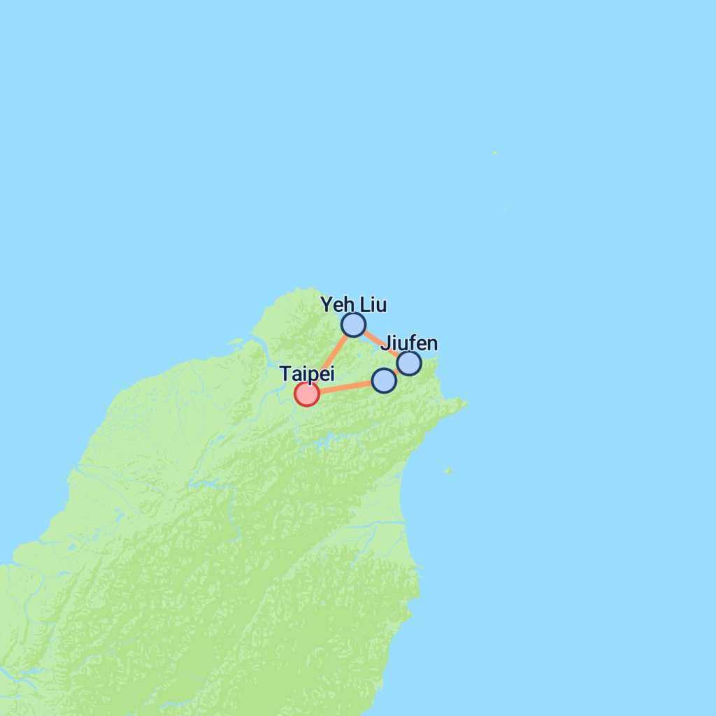 Taiwan Express (5 Star) - 4 days map