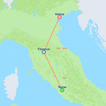 Classic Italy Highlights (4 Star) - 10 days map
