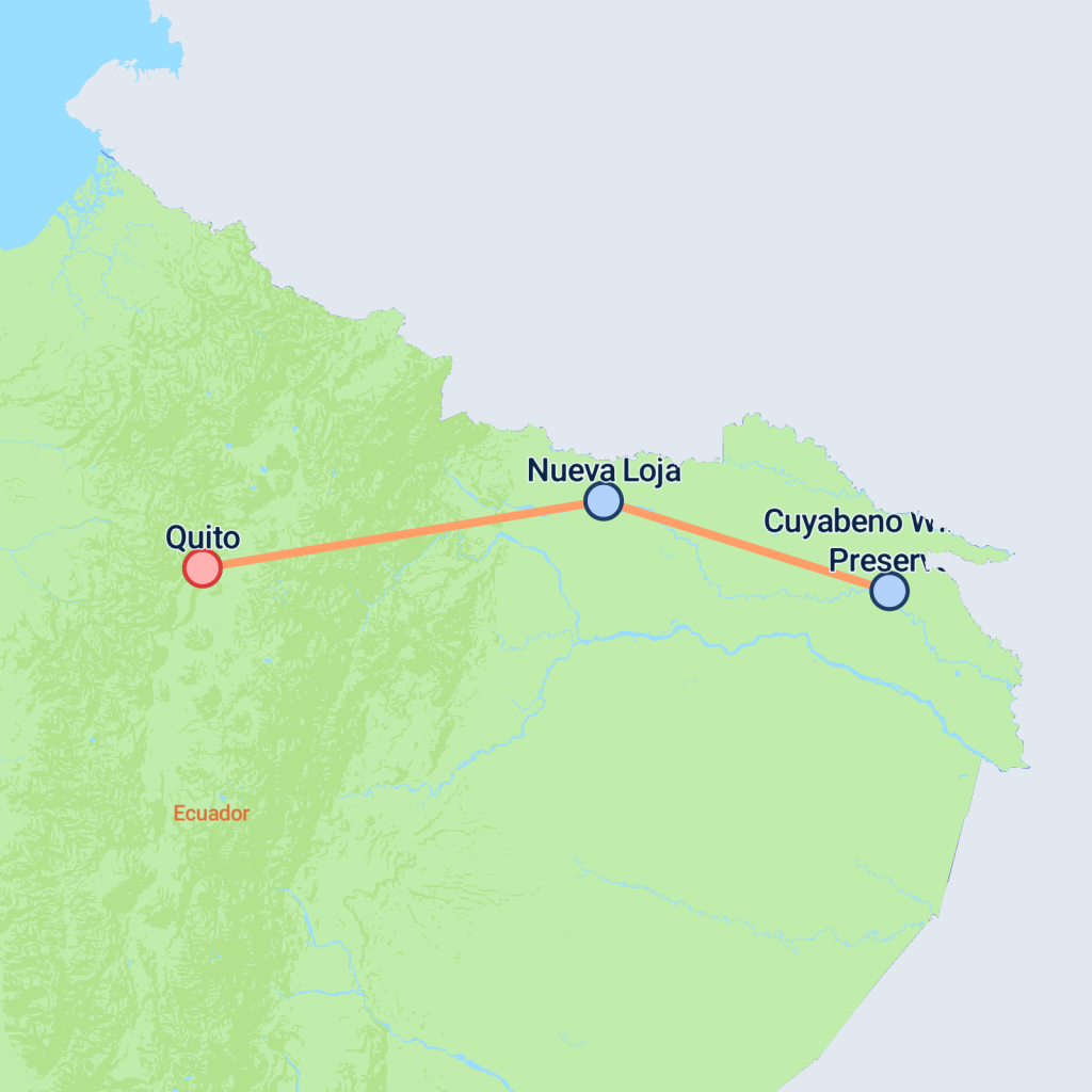 Ecuador Amazon Express - 5 days map