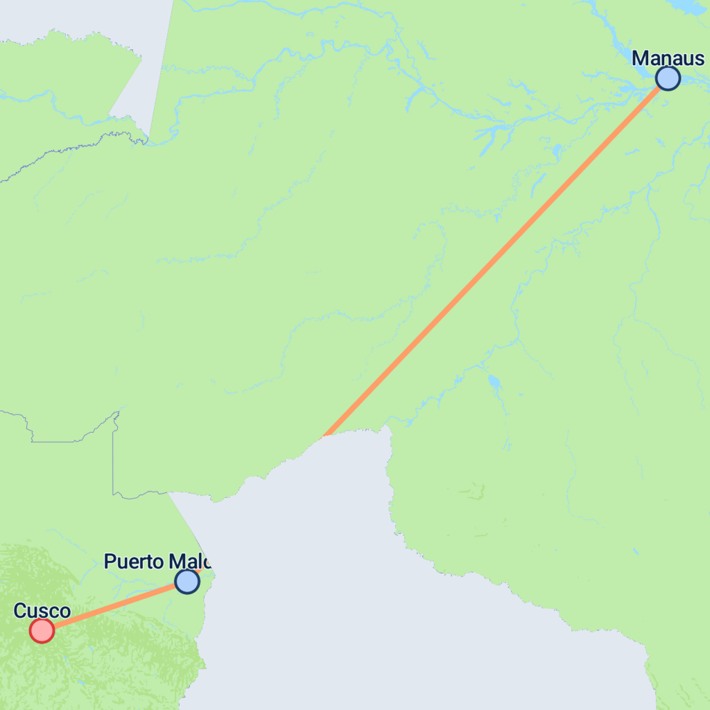 Puerto Maldonado Amazon Express - 5 days map