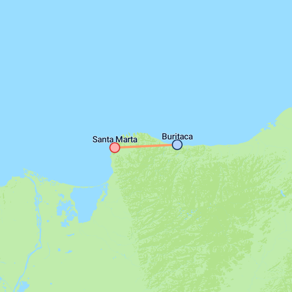 Tayrona & Lost City Discovery - 8 days map