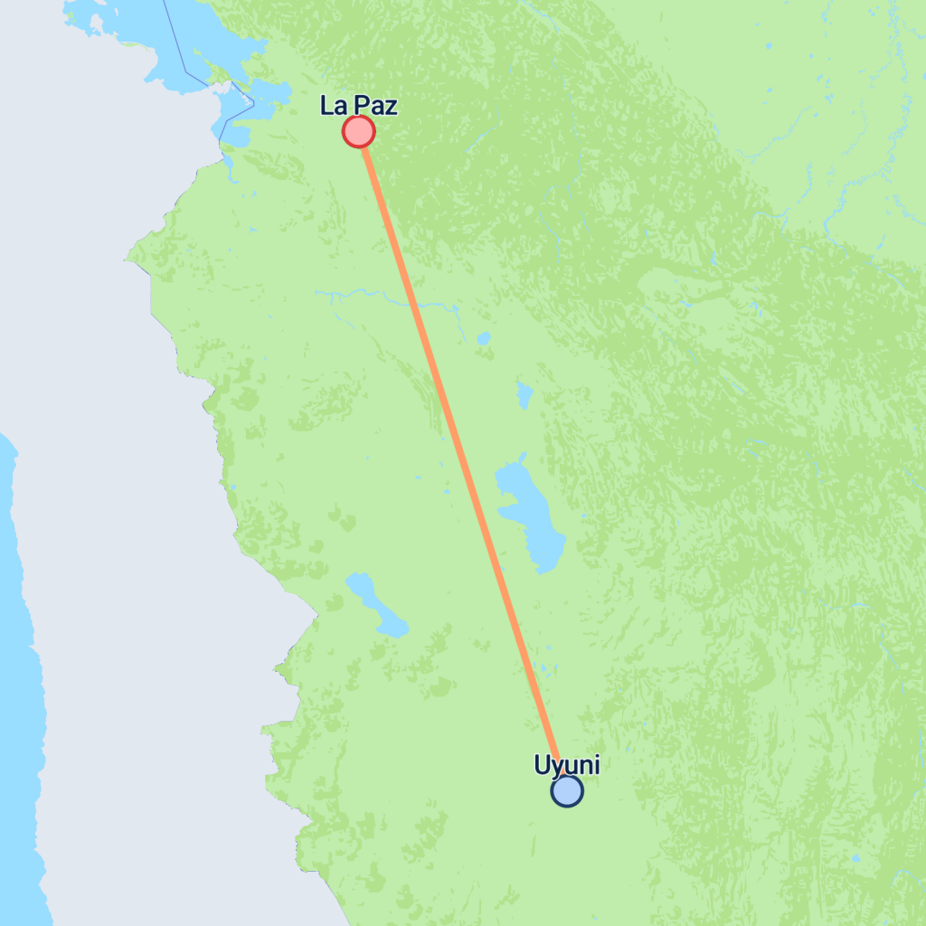 La Paz & Uyuni Explorer - 5 days map
