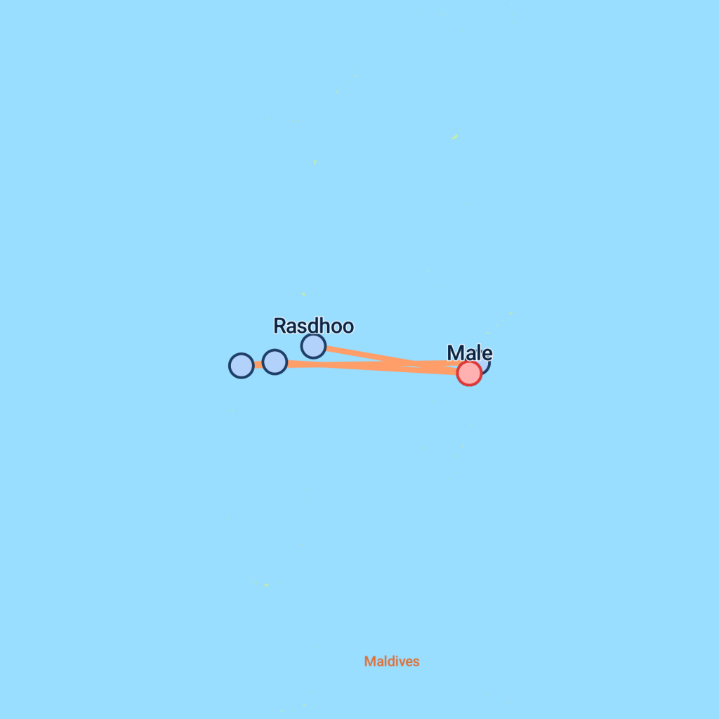North Maldives Island Hopping - 8 days map