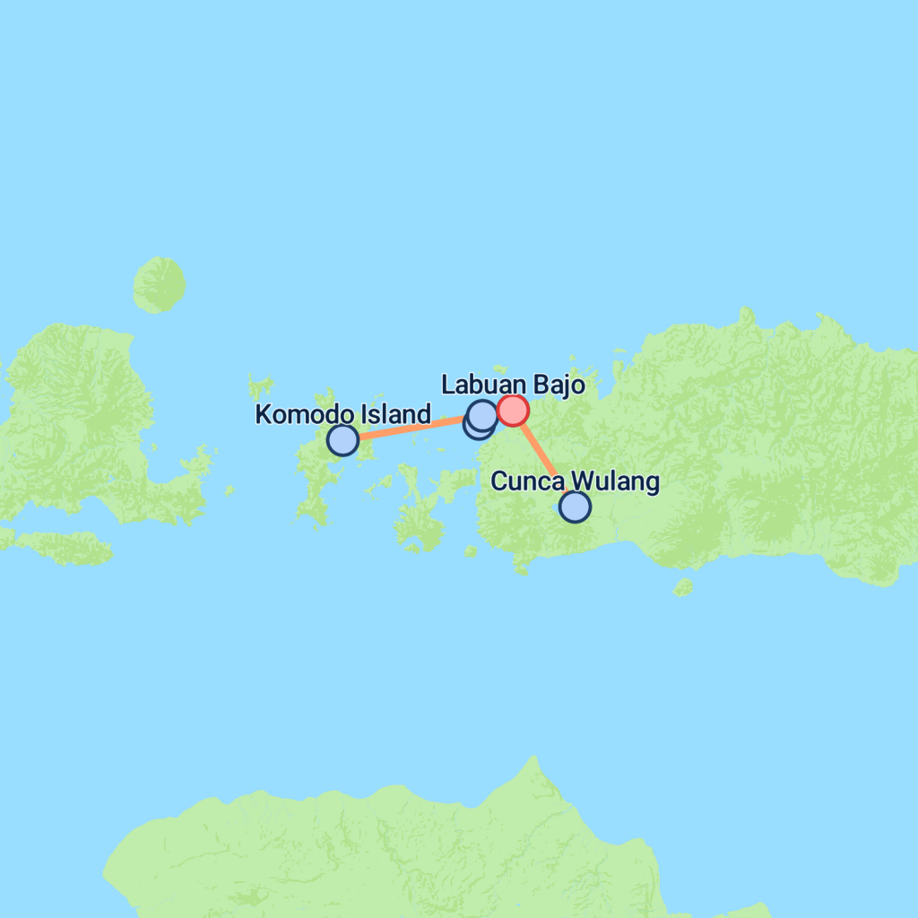 Highlights of Flores & Komodo - 5 days map