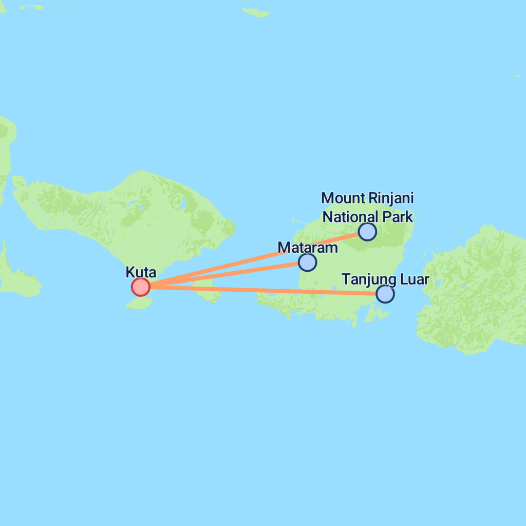 Secrets of Lombok - 5 days map