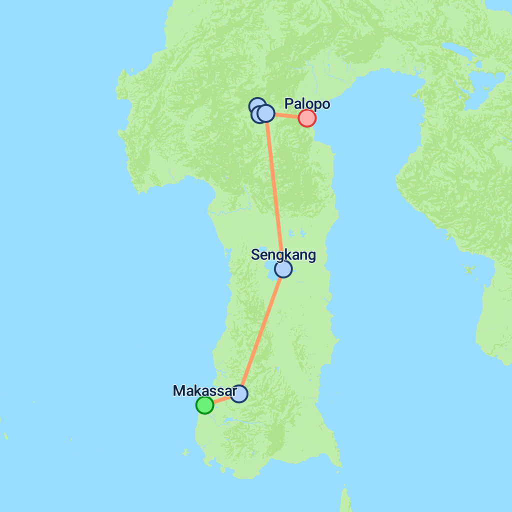 South Sulawesi Discovery - 6 days map