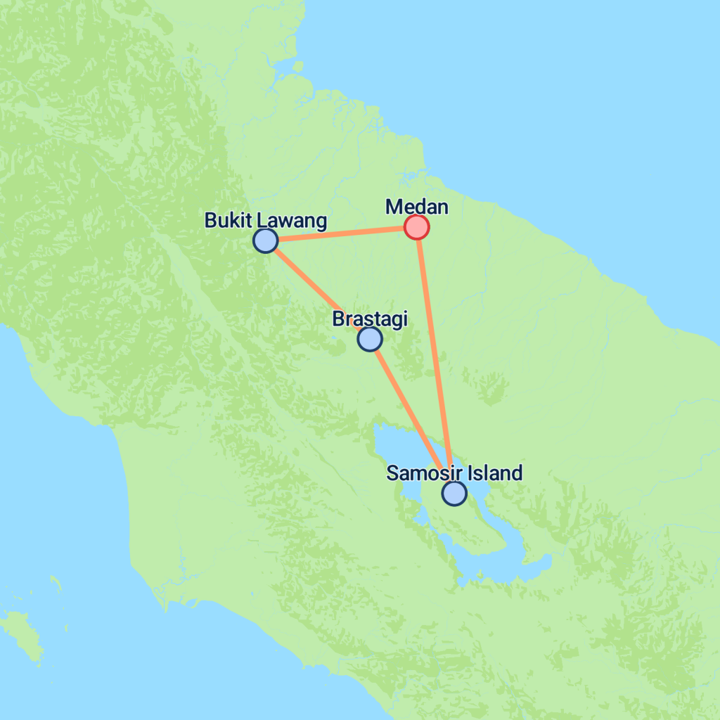 Wild Sumatra - 6 days map