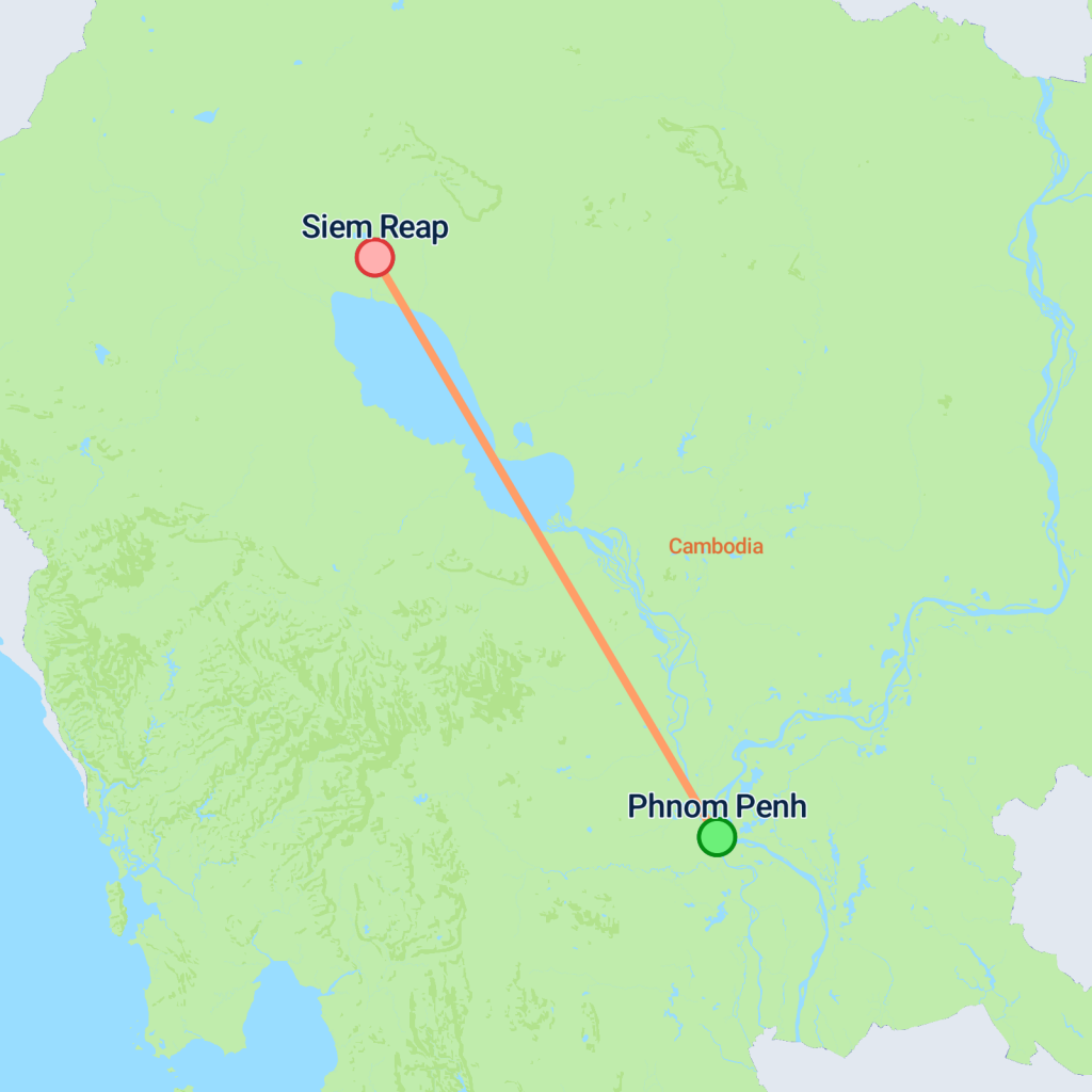 Phnom Penh, Angkor & Siem Reap - 5 days map