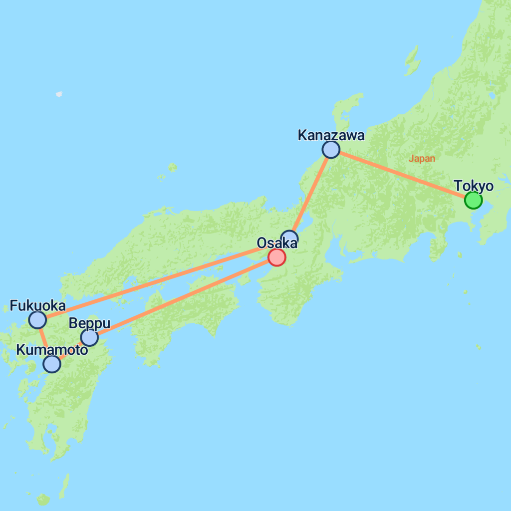 Timeless Japan - 13 days map