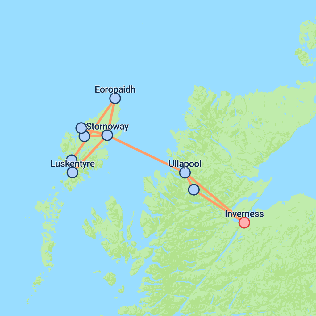 Escape to the Hebrides Express - 3 days map