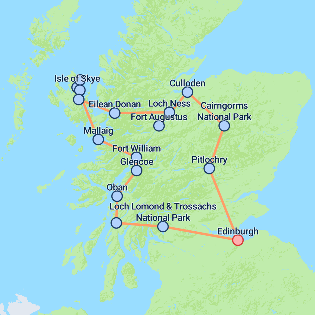 Scottish Highlands Uncovered - 5 days map