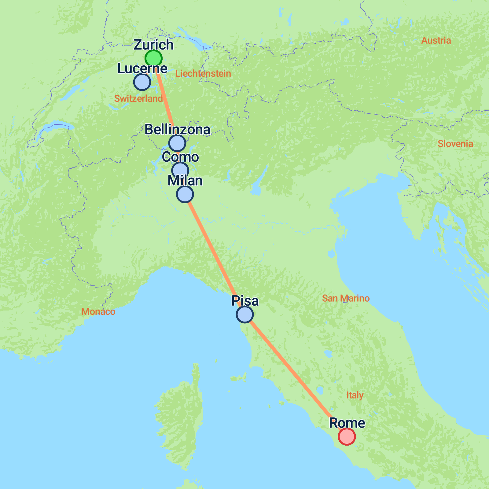 Swiss Serenity to Roman Splendour - 7 days (From IE)