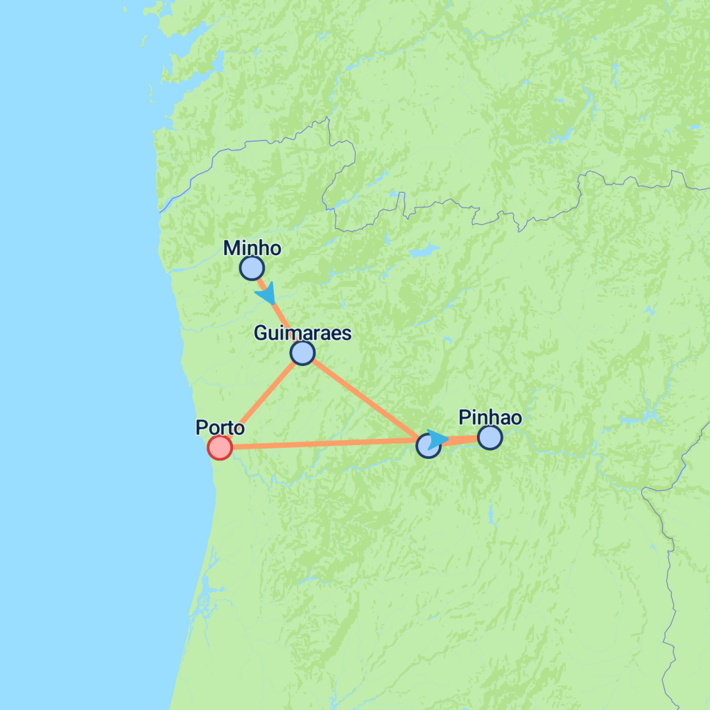Wonders of Northern Portugal - 7 days map